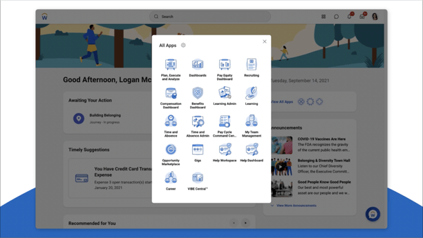 Navigate to Learning Admin from Workday homepage